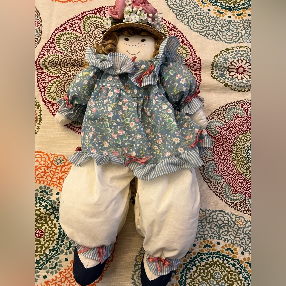 Doll with Dress and Bonnet